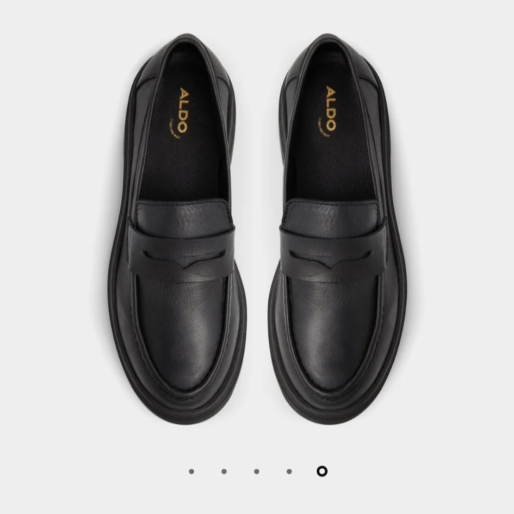 Aldo Classic Black Leather Loafers